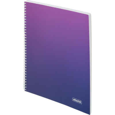 Тетрадь общая А4 96л Attache Градиент Фиолет клетка, 65г, греб, УФ-лак