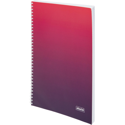 Тетрадь общая А4 96л Attache Градиент Малиновый клетка, 65г, греб, УФ-лак