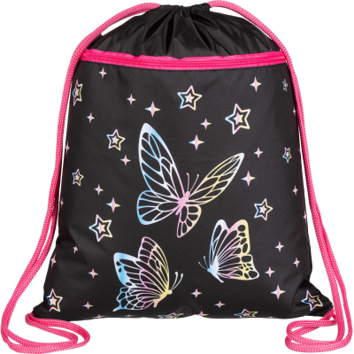 Мешок для обуви Комус Класс Галографик Батерфляй,360х470мм,карман, МО-26-2