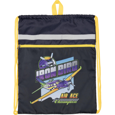 Мешок для обуви Комус Класс Iron Bird , 1ручка,карман,светоотр,36х47