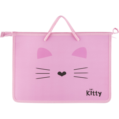 Папка для тетрадей Комус Класс Kitty А4 на молн с ручк,пластик, 45мм,ПТ-15