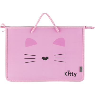 Папка для тетрадей Комус Класс Kitty А4 на молн с ручк,пластик, 45мм,ПТ-15