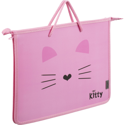 Папка для тетрадей Комус Класс Kitty А4 на молн с ручк,пластик, 45мм,ПТ-15