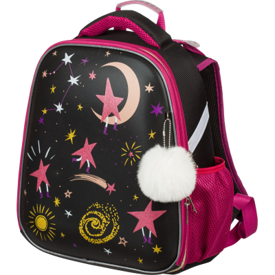 Ранец Комус Класс Basic Звездное небо , черный, 2 отд, эргоном спинка