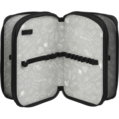 Пенал Комус Класс LEO бежевый ПКТ 12-20, ткань, 3 отд., 190х110 мм