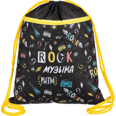 Мешок для обуви Комус Класс Rock музыка, 360х470 мм, карман, МО-26-2