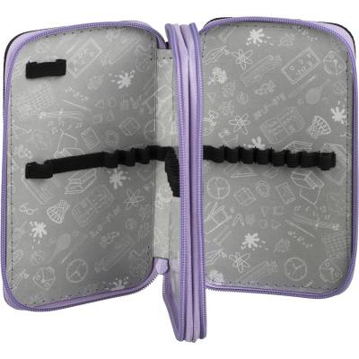 Пенал Комус Класс Kitty black ПКЗ 11-112, кож/зам, 2 отд., 190х110 мм