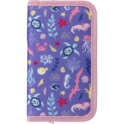 Пенал Комус класс Аксолотль, 1 секц., 190x110x20мм, ткань
