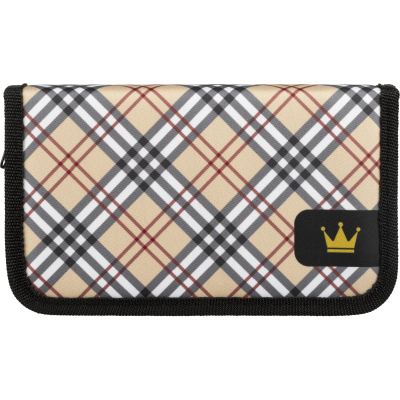 Пенал Комус класс Queen, беж, 1 секц., 190x110x20мм, ткань