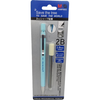 Карандаш механический M&G 2мм 6 смен.гриф, ласт. в наб,блис,асс HAMP0653