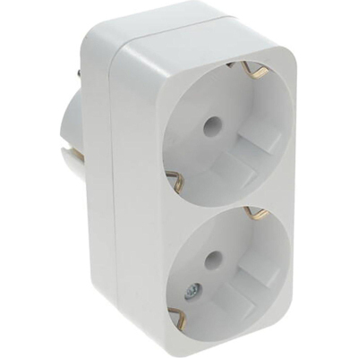 Разветвитель двойник ФОТОН АМ 16-2Е, 16А/4000Вт, с заземлением