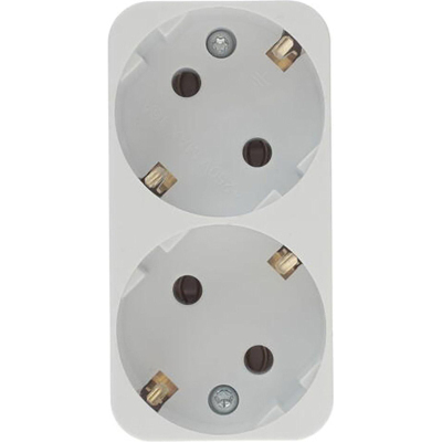 Разветвитель двойник ФОТОН АМ 16-2Е, 16А/4000Вт, с заземлением