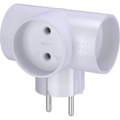 Разветвитель тройник, Т-обр. ФОТОН АМ 6-3Т, 6А/1500Вт