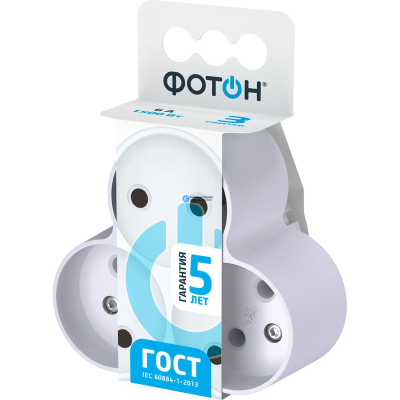 Разветвитель тройник ФОТОН АМ 6-3, 6А/1500Вт