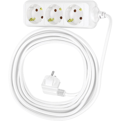 Удлинитель сетевой ФОТОН 16-103Е, 10м, 3 розетки, 16А, с заземл, Белый