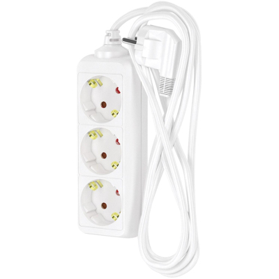 Удлинитель сетевой ФОТОН 16-33Е, 3м, 3 розетки, 16А, с заземл, Белый