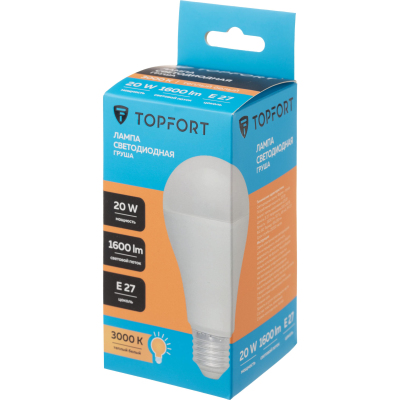 Лампа светодиодная Topfort E27 20W 3000K груша