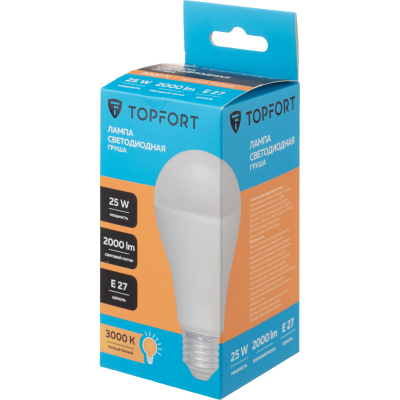 Лампа светодиодная Topfort E27 25W 3000K груша