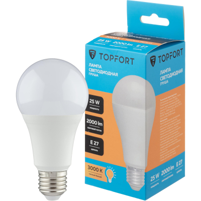 Лампа светодиодная Topfort E27 25W 3000K груша