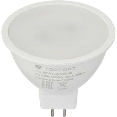 Лампа светодиодная Topfort GU5.3 220V 6W 4000K