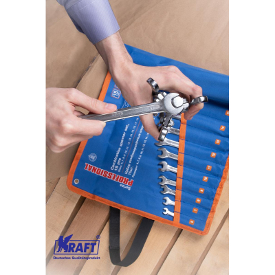 Ключ комбинированый набор 15шт: 6-17,19,22,24мм (сумка) KRAFT KT 700555