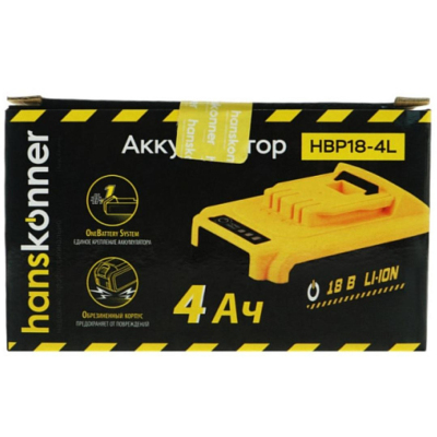 Аккумулятор Hanskonner для инструмента серии OneBat, 18В, 4Ач (HBP18-4L)