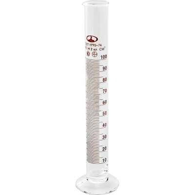 Цилиндр 1-100-2 с нос. и стекл. осн., 6 шт/уп, 10004302