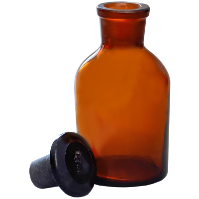 Склянка 125 мл темн.стекло, узк.горло, притерт.проб. 10003203, 12шт/уп