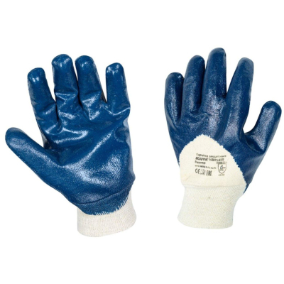 Перчатки защитные частичное нитриловое покрытие резинка SCAFFA NBR1515 р.9