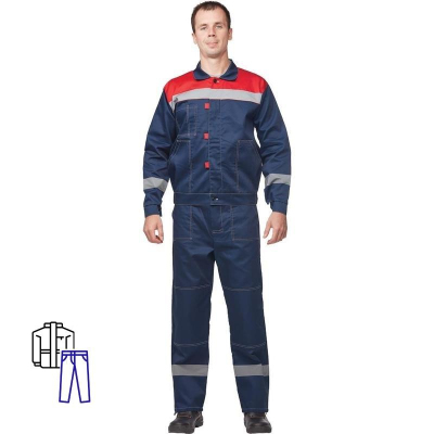 Костюм рабочий летний муж. Л20-КБР син/красн (р.60-62) 194-200 (Арсенал-СП)