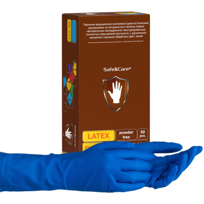 Перчатки мед.смотров. латекс., н/с,н/о, S&C High Risk DL 210 (M)25пар/уп,ПС