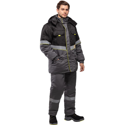 Куртка рабочая зимняя з43-КУ сер/черн р.56-58/182-188 (серия З)