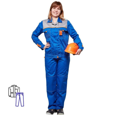 Костюм рабочий летний л10-КБР жен вас/сер/оранж 52-54 170-176 (серия л)