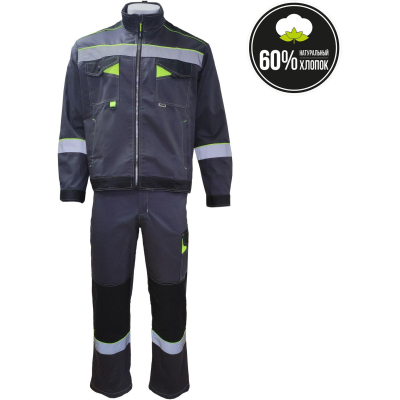 Костюм рабочий летний муж.Корвет СОП КП2 (КПК) т.сер./черн.(р.52-54)182-188