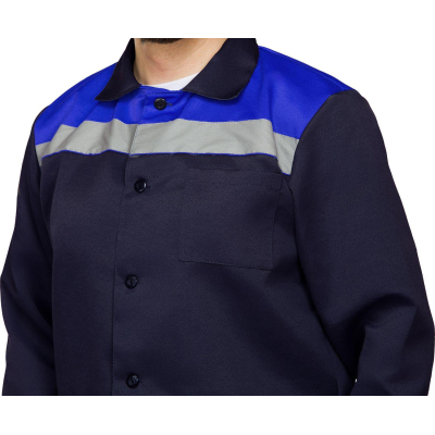 Костюм рабочий летний муж. л16-КБР с СОП син/вас (р.64-66) 170-176