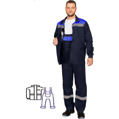 Костюм рабочий летний муж. л16-КПК с СОП син/вас (р.56-58) 194-200