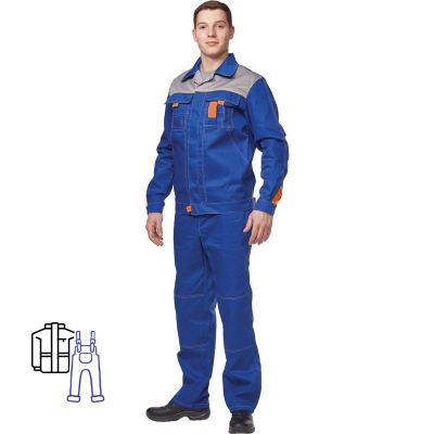 Костюм рабочий летний муж л10-КПК вас/сер/оранж (р.44-46) 170-176 (серия л)