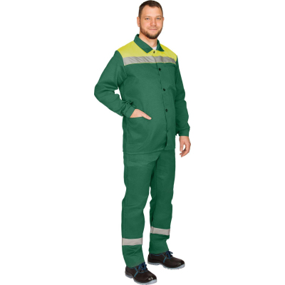 Костюм рабочий летний муж. л16-КБР с СОП зел/желт (р.48-50) 182-188
