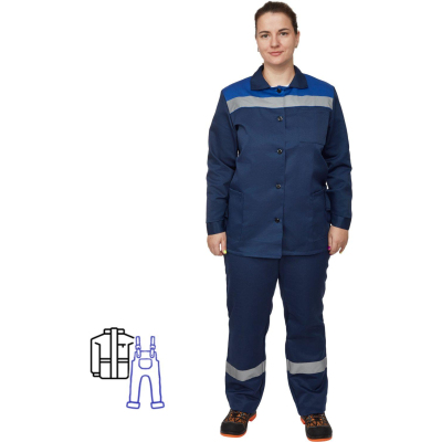 Костюм рабочий летний жен. л16-КПК с СОП син/вас (р.56-58) 170-176