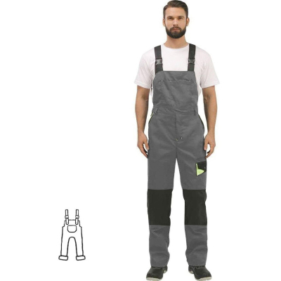 Полукомбинезон рабочий летний муж л27-ПК св-сер/сер 48-50/182-188