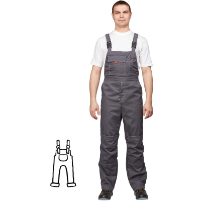 Полукомбинезон рабочий летний муж л10-ПК т-сер/сер 60-62/182-188(серия л)