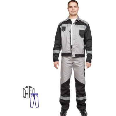 Костюм рабочий летний муж л21-КБР сер/черн (52-54)194-200 (серия Л)