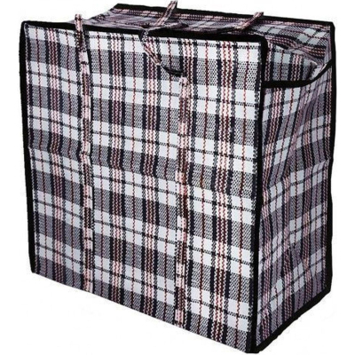 Сумка хозяйственная полипропил.№7 80х60+30см ПП с молнией Клетка,СПП55272