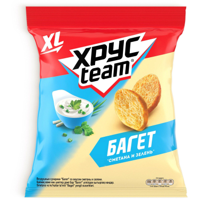 Сухарики Хрустим багет сметана/зелень, 100г