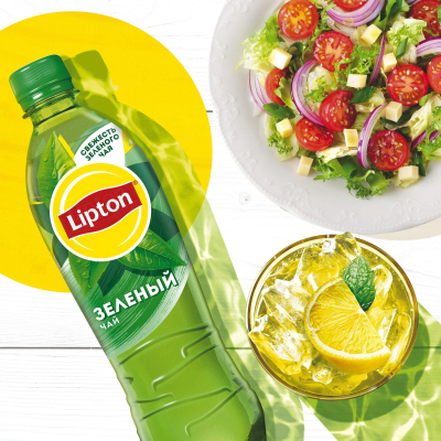 Чай холодный Lipton зеленый, ПЭТ, 0,5л, 12шт/уп