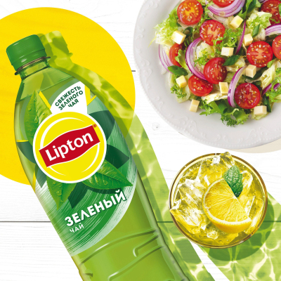 Чай холодный Lipton зеленый, ПЭТ, 1л, 12шт/уп
