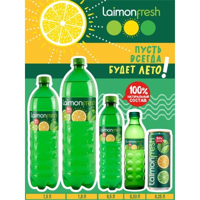 Напиток Laimon Fresh макс, среднегазированный, ПЭТ, 1,5, л 6 шт/уп