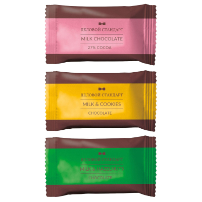 Шоколад Деловой Стандарт порц. ассорти набор 15гx54 шт/уп, 810 гр/уп