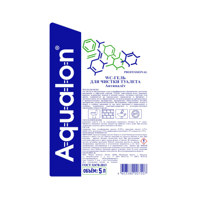 Средство для сантехники AQUALON WC-гель для чистки туалета, 5 л, Антиналет