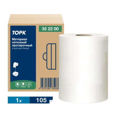 Материал протирочный нетканый Tork Advanced 1-сл белый 266лx1рул/кор 352200